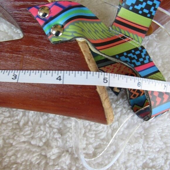 Gianni Bini Chunky High Heels Women's Size 8 Multicolor Tribal Print VGUC - Picture 6 of 14